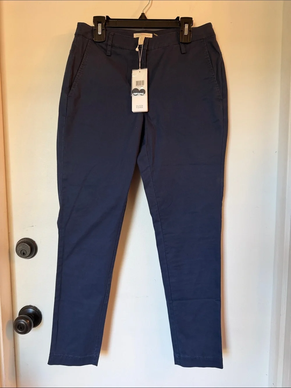 EILEEN FISHER Pants Womens Blue Organic High Rise Tapered Leg Ankle PP 0-2 NEW